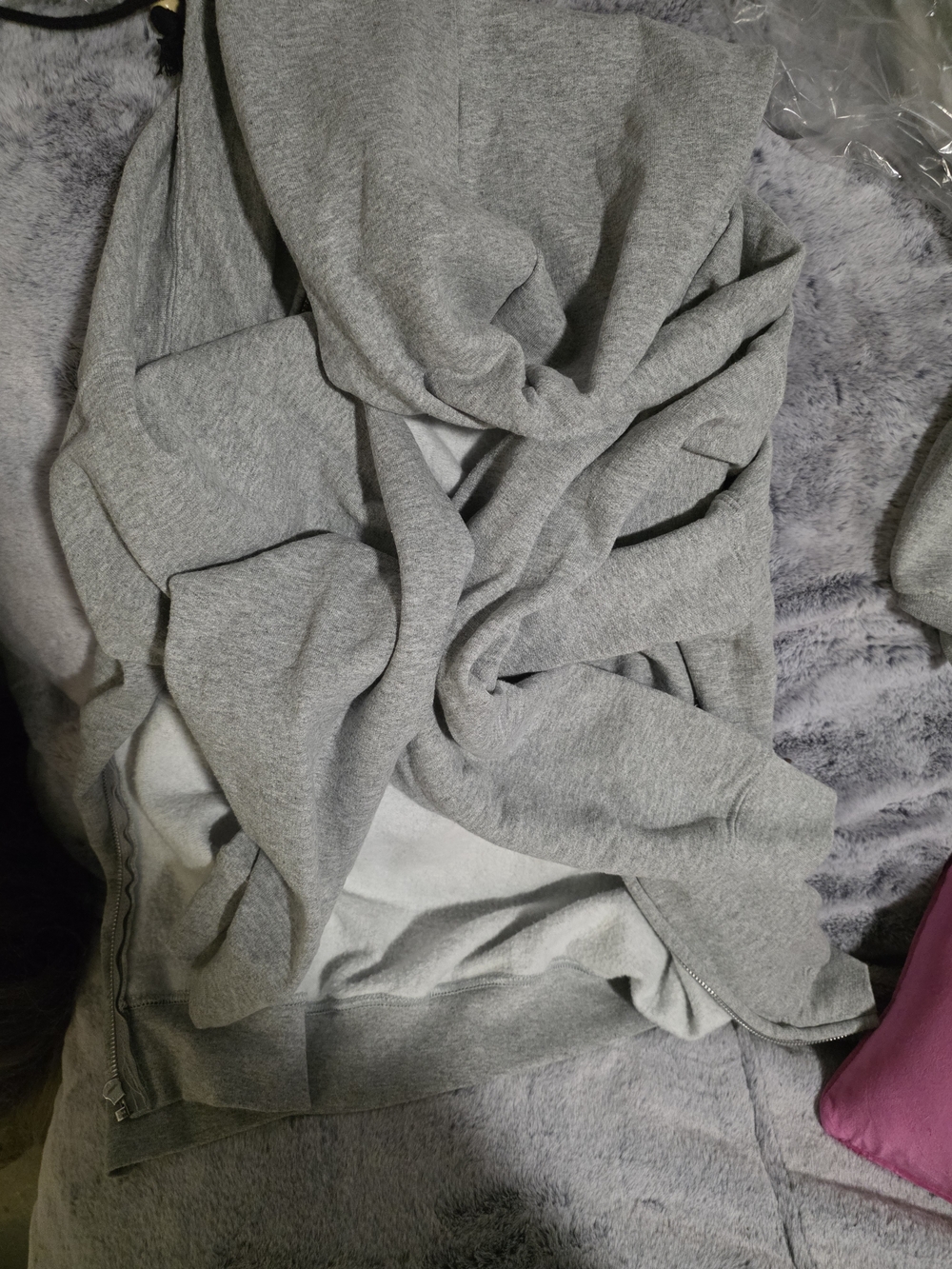 Grey Zip-Up Hoodie Sweatshirt